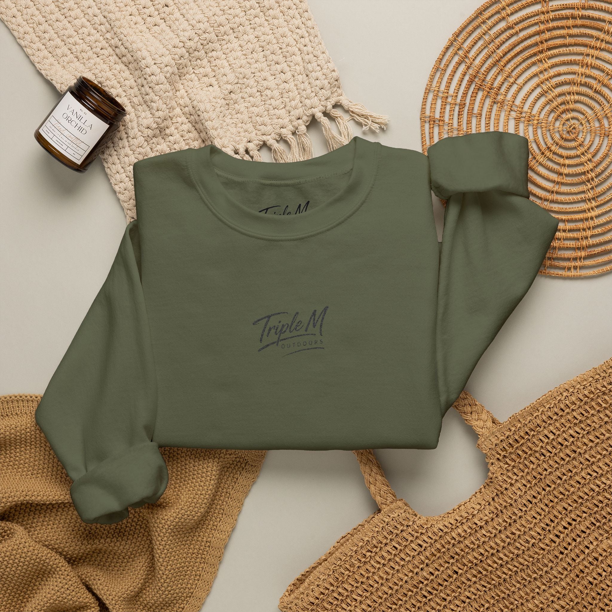 Triple M Outdoors Script Logo Crewneck