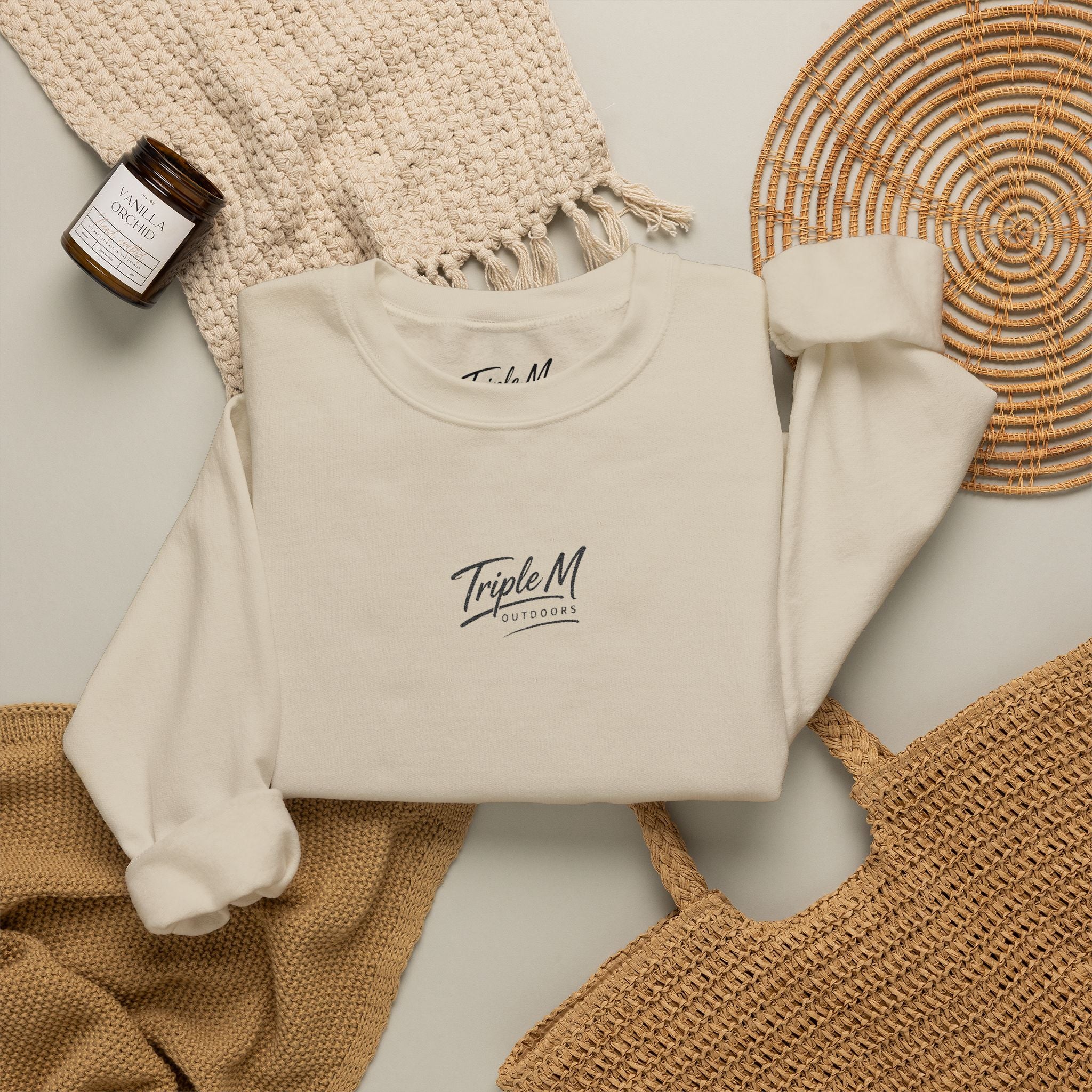Triple M Outdoors Script Logo Crewneck